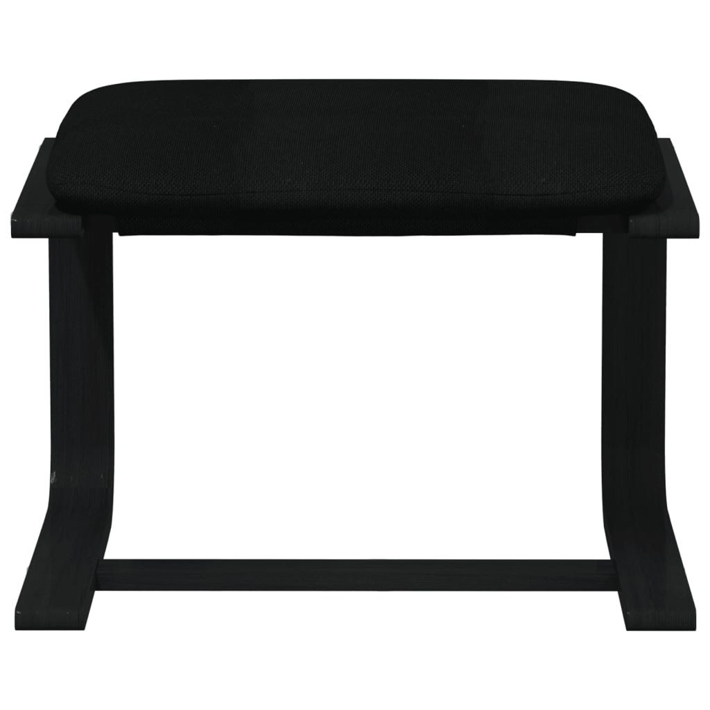 Poggiapiedi Nero 51x41x40 cm in Tessuto