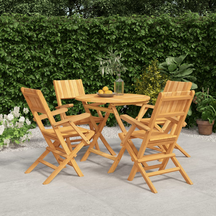 Set da Pranzo per Giardino 5 pz in Legno Massello di Teak 3155021