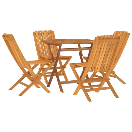 Set da pranzo per mobili da giardino mobili da esterno 5 pezzi in legno massello di teak 02_0014294