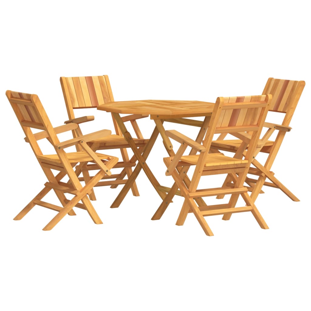 Set da Pranzo per Giardino 5 pz in Legno Massello di Teak 3155030