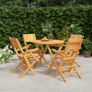Set da Pranzo per Giardino 5 pz in Legno Massello di Teak 3155030