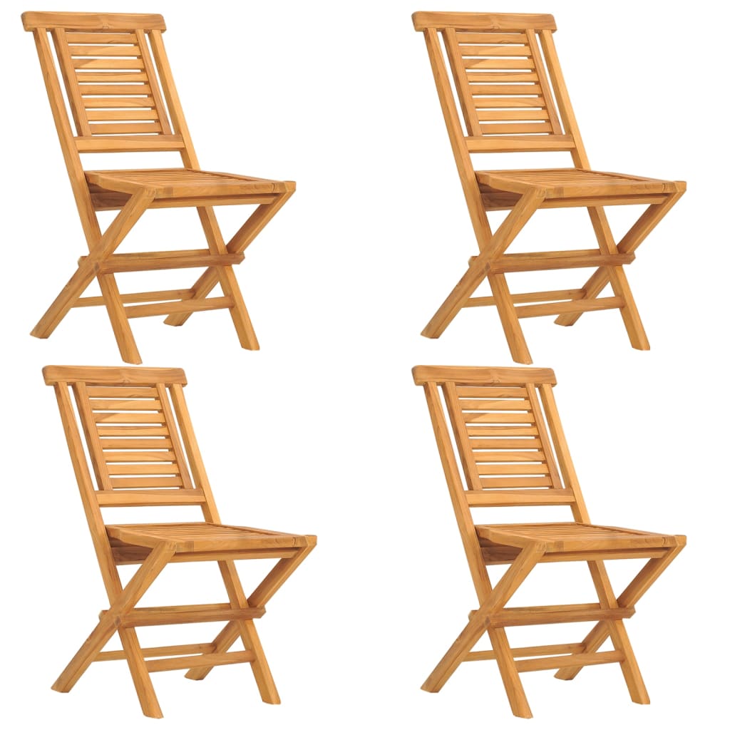 Sedie da Giardino Pieghevoli 4pz 47x63x90cm Legno Massello Teak 3155046