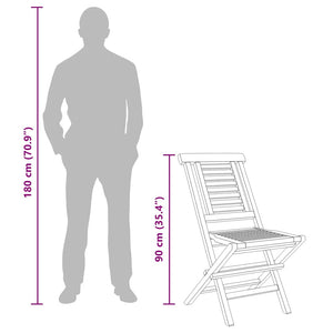 Sedie da Giardino Pieghevoli 4pz 47x63x90cm Legno Massello Teak 3155046