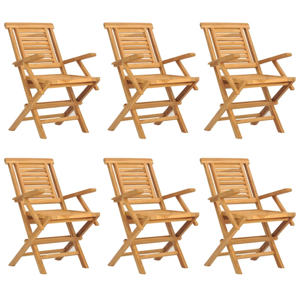 Sedie da Giardino Pieghevoli 6pz 56x63x90cm Legno Massello Teakcod mxl 100247