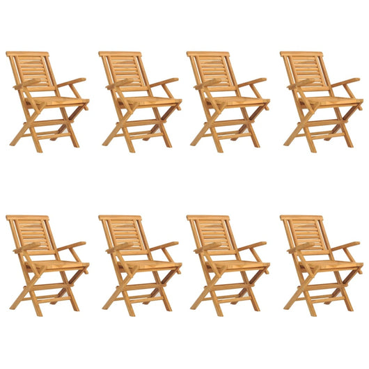 Sedie da Giardino Pieghevoli 8pz 56x63x90cm Legno Massello Teak 3155051