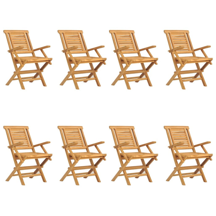 Sedie da Giardino Pieghevoli 8pz 56x63x90cm Legno Massello Teak 3155051