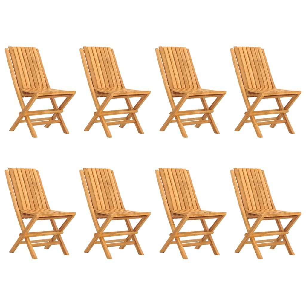 Sedie da Giardino Pieghevoli 8pz 47x47x89cm Legno Massello Teak