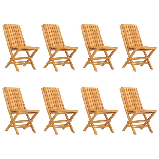 Sedie da Giardino Pieghevoli 8pz 47x47x89cm Legno Massello Teak