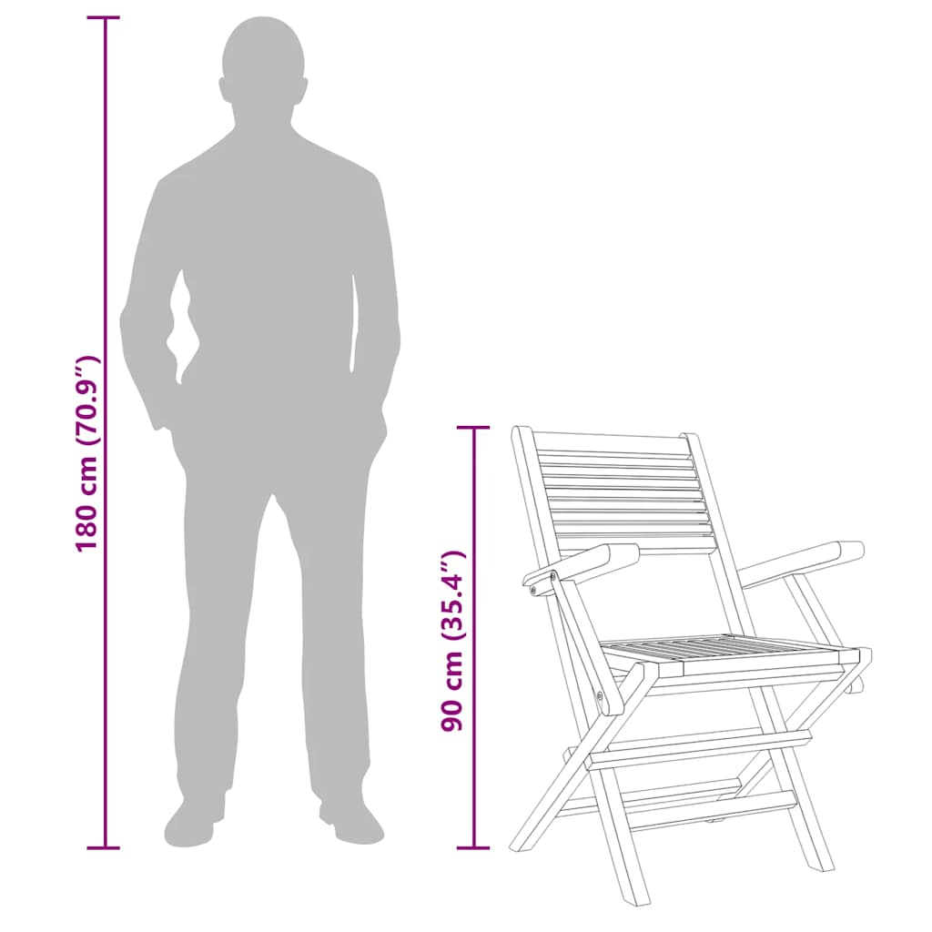 Sedie da Giardino Pieghevoli 8pz 55x62x90cm Legno Massello Teak 3155069