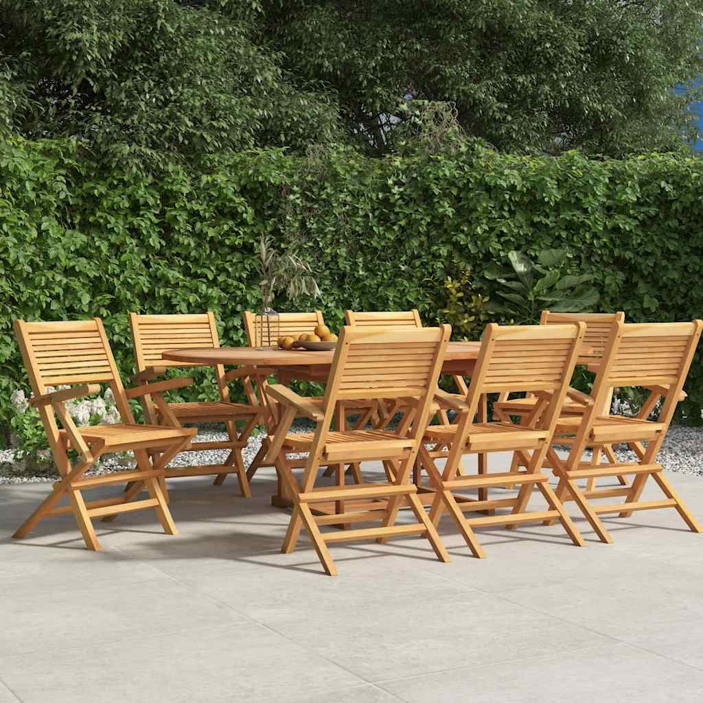 Sedie da Giardino Pieghevoli 8pz 55x62x90cm Legno Massello Teak 3155069
