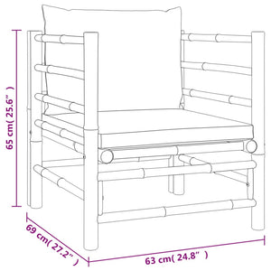Mobili da giardino mobili da esterno Set di mobili da 7 pezzi con cuscini in bambù verde 02_0017341