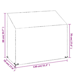Copri Panche Giardino 2pz 8Occhielli 130x70x70/88cm Polietilene 3155389