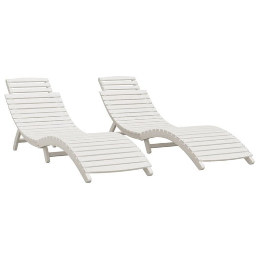Set di 2 sdraio sedia a sdraio prendisole lettino da giardino terrazza mobili da esterno bianco 184x55x64 cm legno massello di acacia 02_0012138