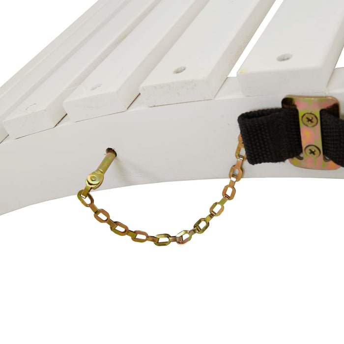 Lettini con Tavolino 2 pz Bianchi in Legno Massello di Acacia 3155471