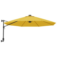 Ombrellone da esterno a parete con LED 290 cm giallo 02_0008679