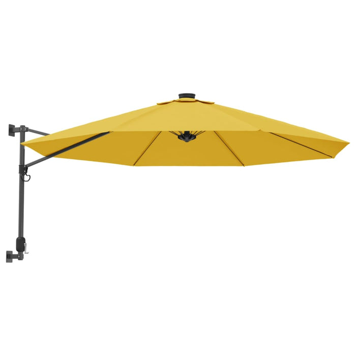 Ombrellone da esterno a parete con LED 290 cm giallo 02_0008679