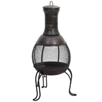 Stufa da Giardino con Attizzatoio 39x39x90 cm in Acciaio