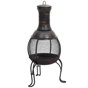 Stufa da Giardino con Attizzatoio 39x39x90 cm in Acciaio