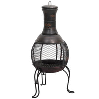 Stufa da Giardino con Attizzatoio 39x39x90 cm in Acciaio