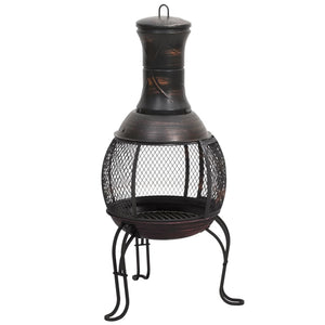 Stufa da Giardino con Attizzatoio 39x39x90 cm in Acciaio