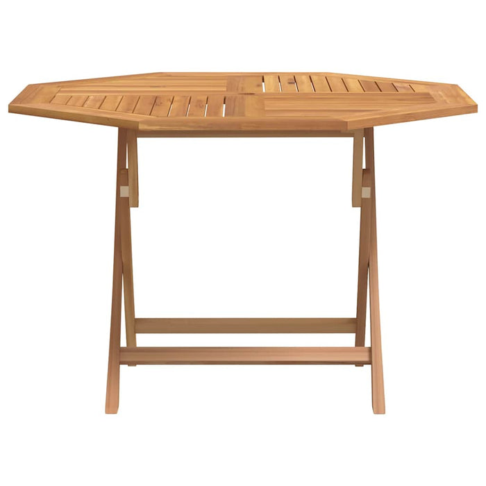 Tavolo da Giardino Pieghevole Grigio 110x110x75cm Massello Teak