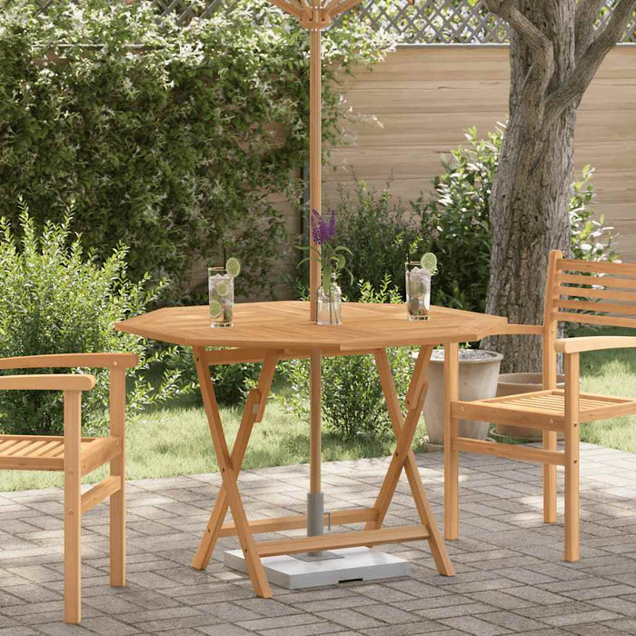 Tavolo da Giardino Pieghevole Grigio 110x110x75cm Massello Teak 362617