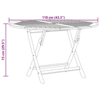 Tavolo da Giardino Pieghevole Ø110x75 cm Legno Massello di Teak 362618