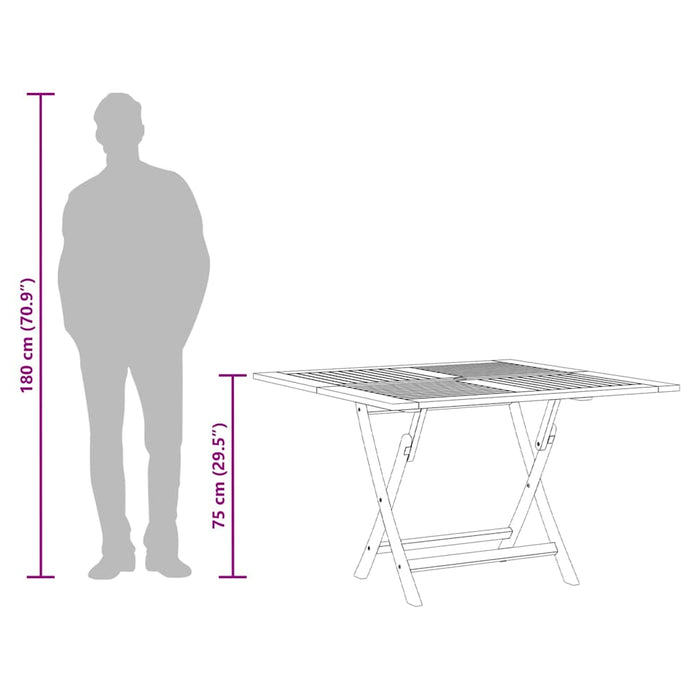Tavolo da Giardino Pieghevole Ø110x75 cm Legno Massello di Teak 362618