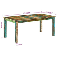 Tavolo da Pranzo 180x90x76 cm in Legno Massello di Recupero 351728