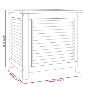Contenitore Giardino con Borsa 60x50x58cm Legno Massello Teak 363269