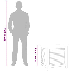 Contenitore Giardino con Borsa 60x50x58cm Legno Massello Teak 363269