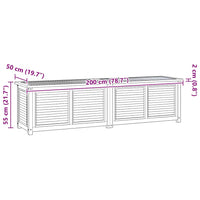 Contenitore Giardino con Borsa 200x50x55 cm Legno Massello Teak 363274