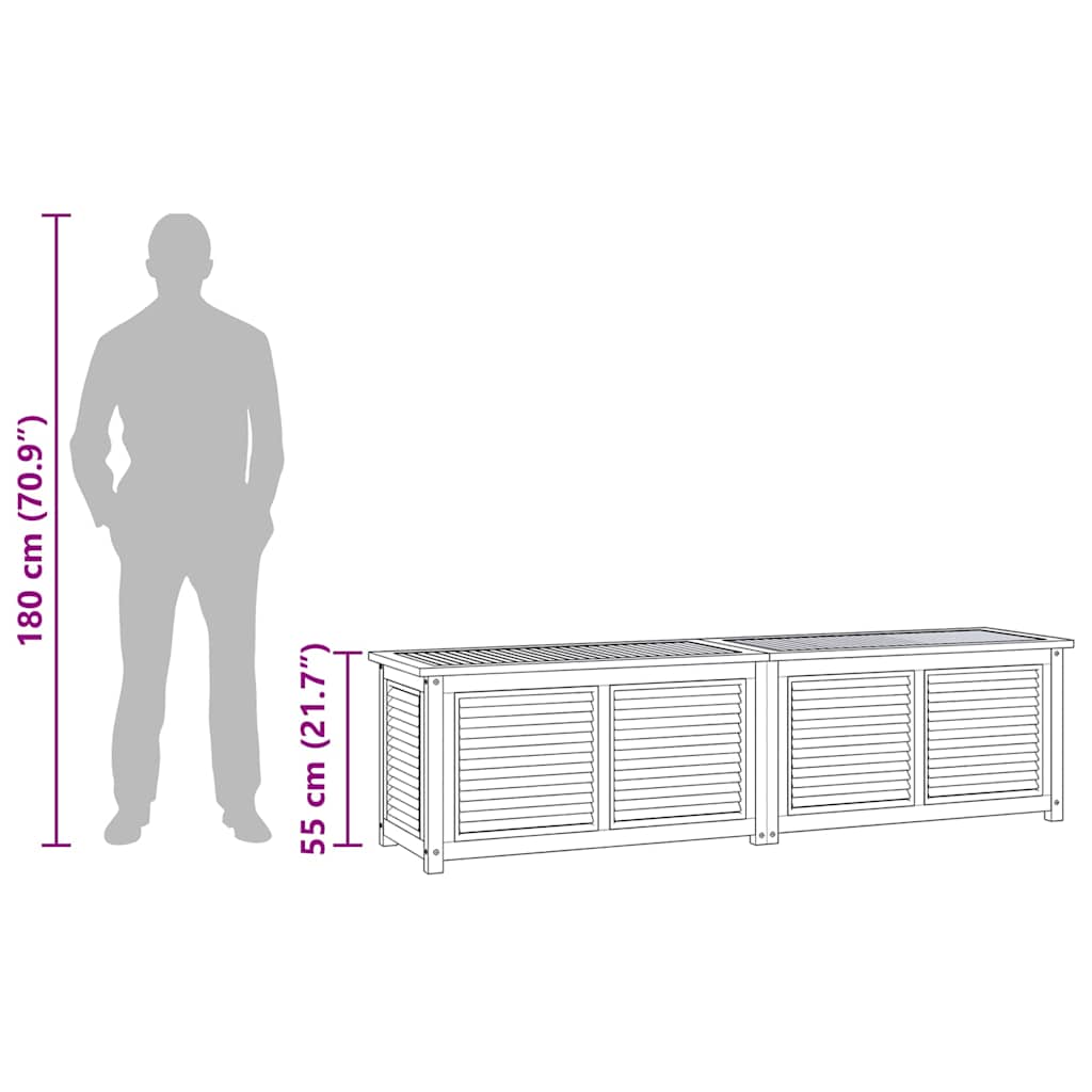 Contenitore Giardino con Borsa 200x50x55 cm Legno Massello Teak 363274