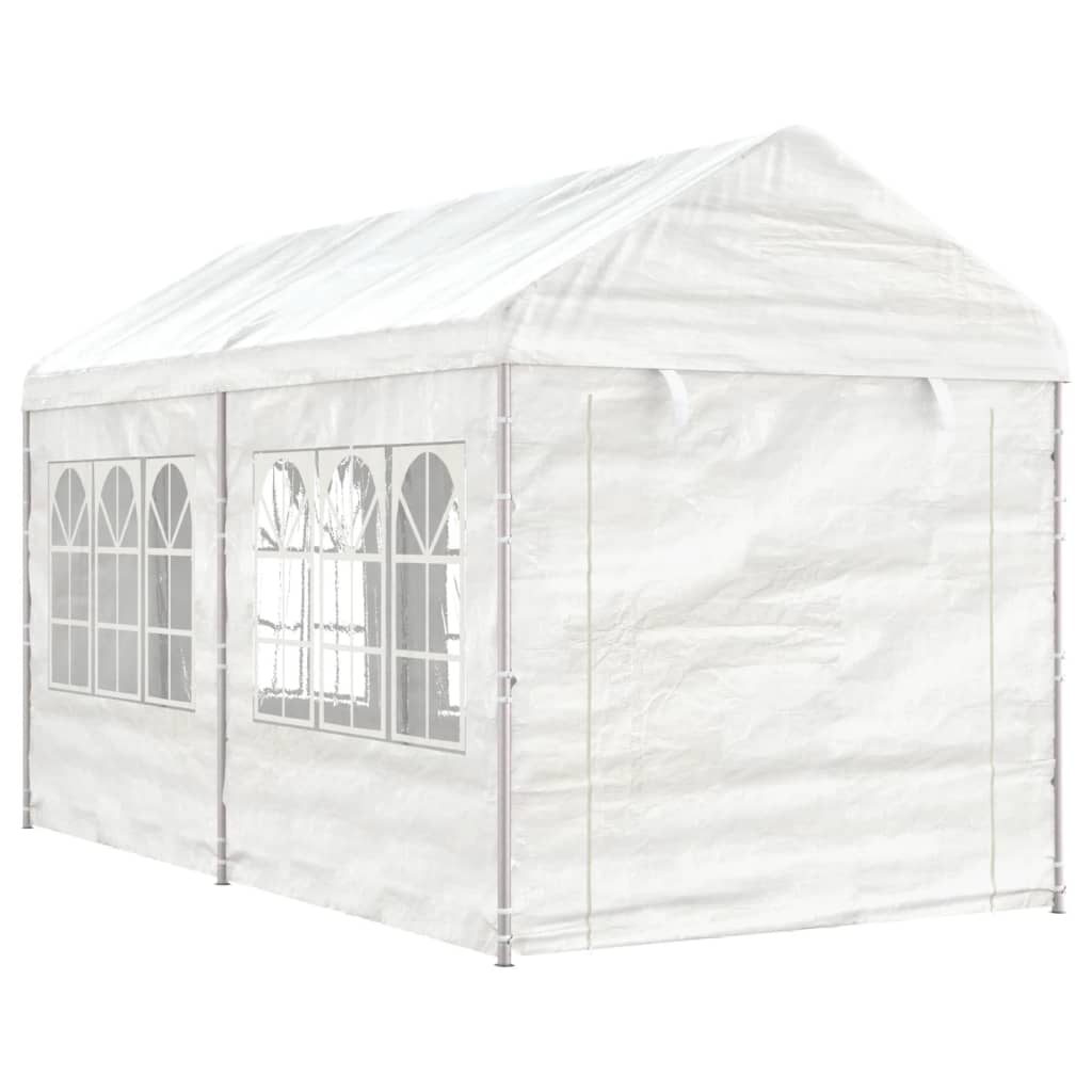 Gazebo con Tetto Bianco 4,46x2,28x2,69 m in Polietilenecod mxl 102861
