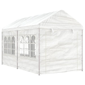 Gazebo con Tetto Bianco 4,46x2,28x2,69 m in Polietilenecod mxl 102861