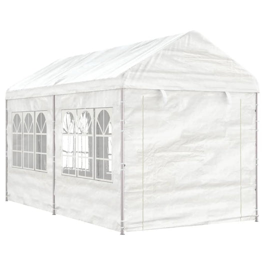 Gazebo con Tetto Bianco 4,46x2,28x2,69 m in Polietilenecod mxl 102861
