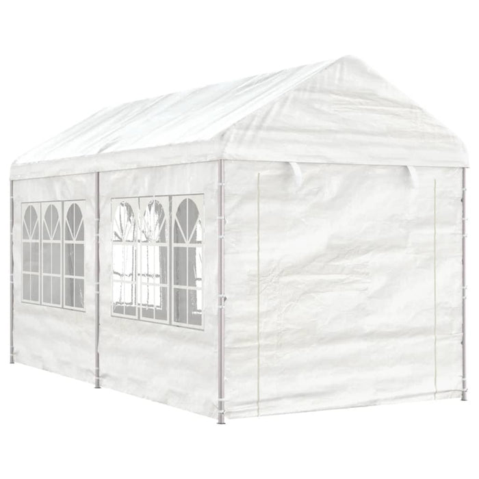 Gazebo con Tetto Bianco 4,46x2,28x2,69 m in Polietilenecod mxl 102861