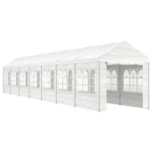 Gazebo con Tetto Bianco 15,61x2,28x2,69 m in Polietilene 3155483