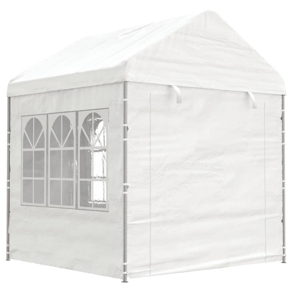 Gazebo con Tetto Bianco 15,61x2,28x2,69 m in Polietilene 3155483