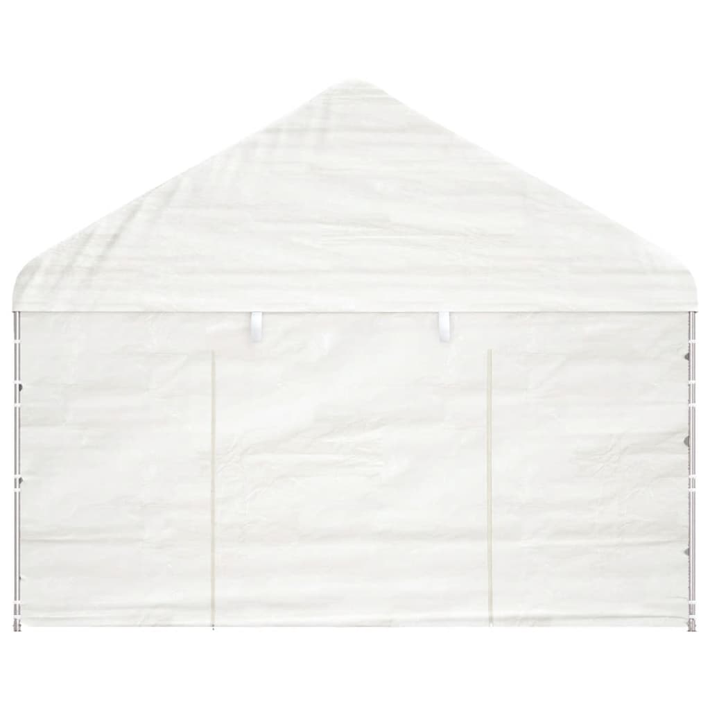 Gazebo con Tetto Bianco 6,69x4,08x3,22 m in Polietilene 3155487