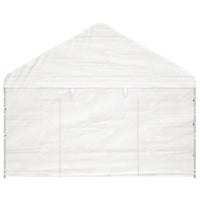 Gazebo con Tetto Bianco 6,69x4,08x3,22 m in Polietilene 3155487
