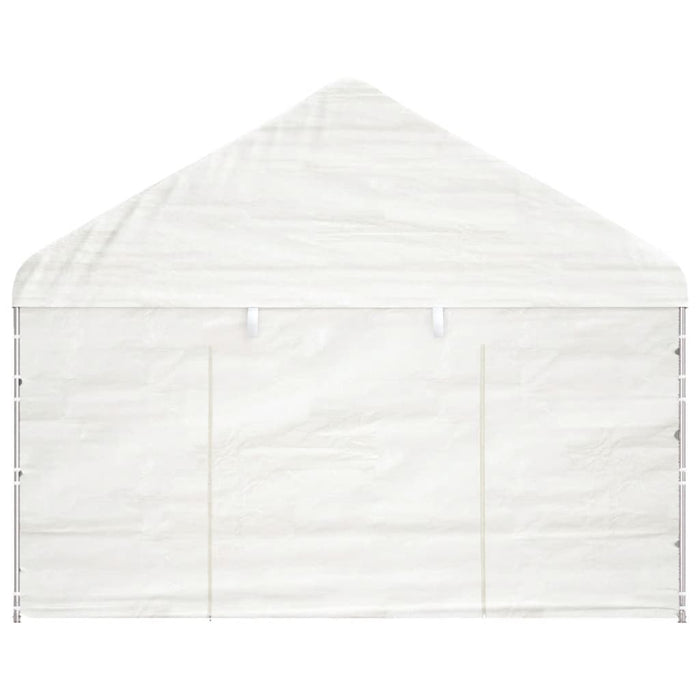 Gazebo con Tetto Bianco 6,69x4,08x3,22 m in Polietilene 3155487
