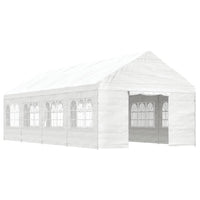 Gazebo con Tetto Bianco 8,92x4,08x3,22 m in Polietilene 3155488