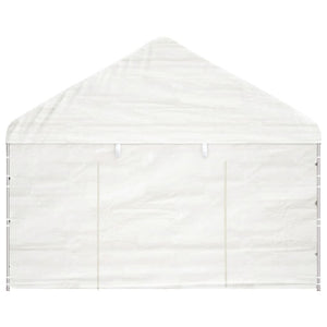 Gazebo con Tetto Bianco 8,92x4,08x3,22 m in Polietilene 3155488