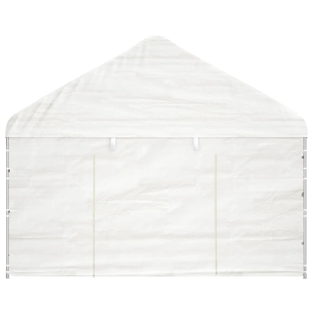 Gazebo con Tetto Bianco 11,15x4,08x3,22 m in Polietilene