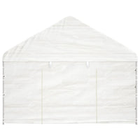 Gazebo con Tetto Bianco 11,15x4,08x3,22 m in Polietilene