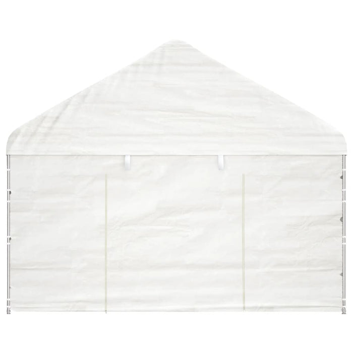 Gazebo con Tetto Bianco 11,15x4,08x3,22 m in Polietilene