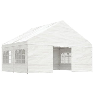 Gazebo con Tetto Bianco 4,46x5,88x3,75 m in Polietilene 3155494