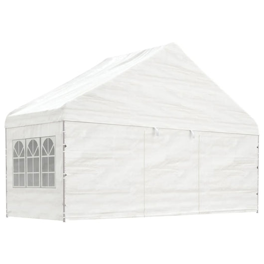 Gazebo con Tetto Bianco 4,46x5,88x3,75 m in Polietilene 3155494
