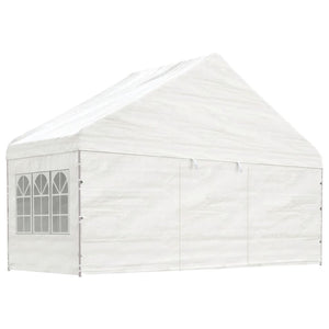 Gazebo con Tetto Bianco 8,92x5,88x3,75 m in Polietilene 3155496